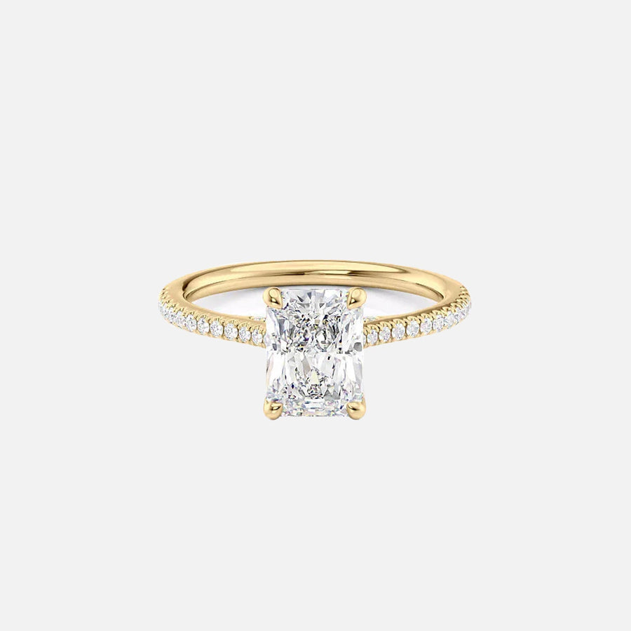  The Pave Lexie Radiant Lab Diamond Ring 18k Yellow Gold 001