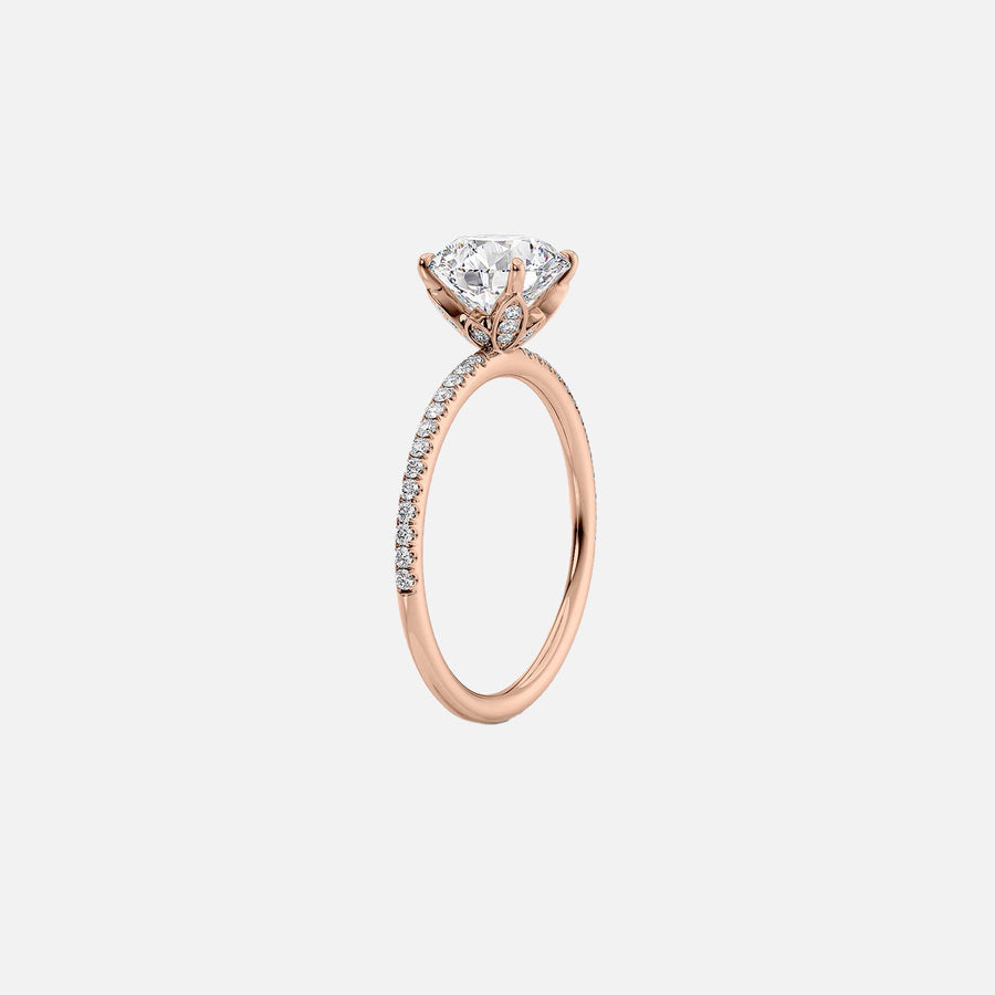  The Pave Lily Emerald Lab Diamond Ring 14k Rose Gold 002