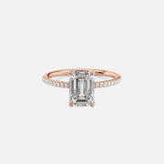  The Pave Lily Emerald Lab Diamond Ring 18k Rose Gold 001