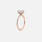  The Pave Lily Emerald Lab Diamond Ring 18k Rose Gold 002
