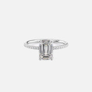  The Pave Lily Emerald Lab Diamond Ring 18k White Gold 001