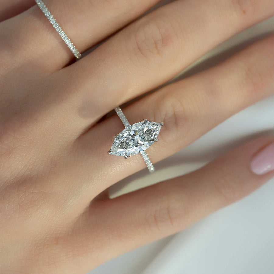  The Pave Lily Marquise Lab Diamond Ring 18k White Gold 003 Final