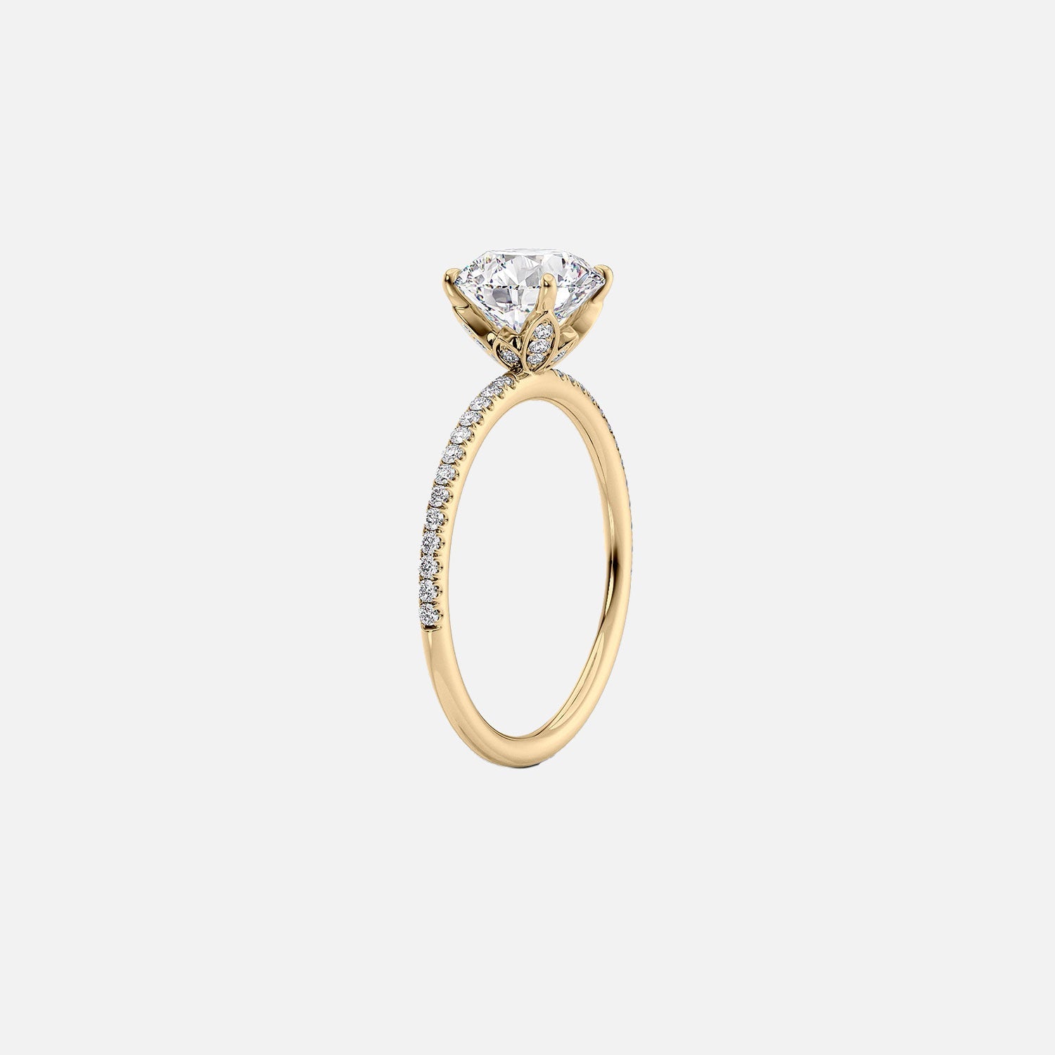  The Pave Lily Marquise Moissanite Ring 14k Yellow Gold 002