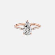  The Pave Lily Pear Lab Diamond Ring 18k Rose Gold 001