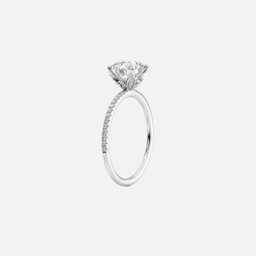  The Pave Lily Pear Lab Diamond Ring 18k White Gold 002
