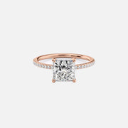  The Pave Lily Princess Lab Diamond Ring 14k Rose Gold 001