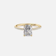  The Pave Lily Radiant Lab Diamond Ring 18k Yellow Gold 001