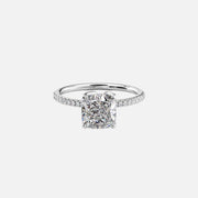  The Pave Lisa Cushion Lab Diamond Ring 18k White Gold 001