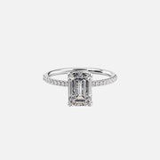  The Pave Lisa Emerald Lab Diamond Ring 18k White Gold 001