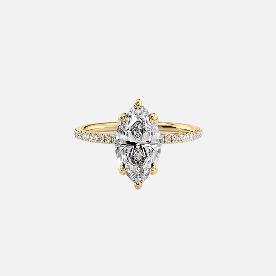 The Pave Lisa Marquise Lab Diamond Ring 14k Yellow Gold 001
