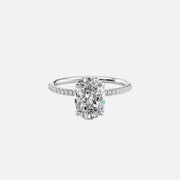  The Pave Lisa Oval Lab Diamond Ring 14k White Gold 001