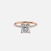  The Pave Lisa Princess Lab Diamond Ring 14k Rose Gold 001