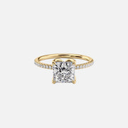 The Pave Lisa Princess Lab Diamond Ring 14k Yellow Gold 001