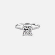  The Pave Lisa Princess Lab Diamond Ring 18k White Gold 001