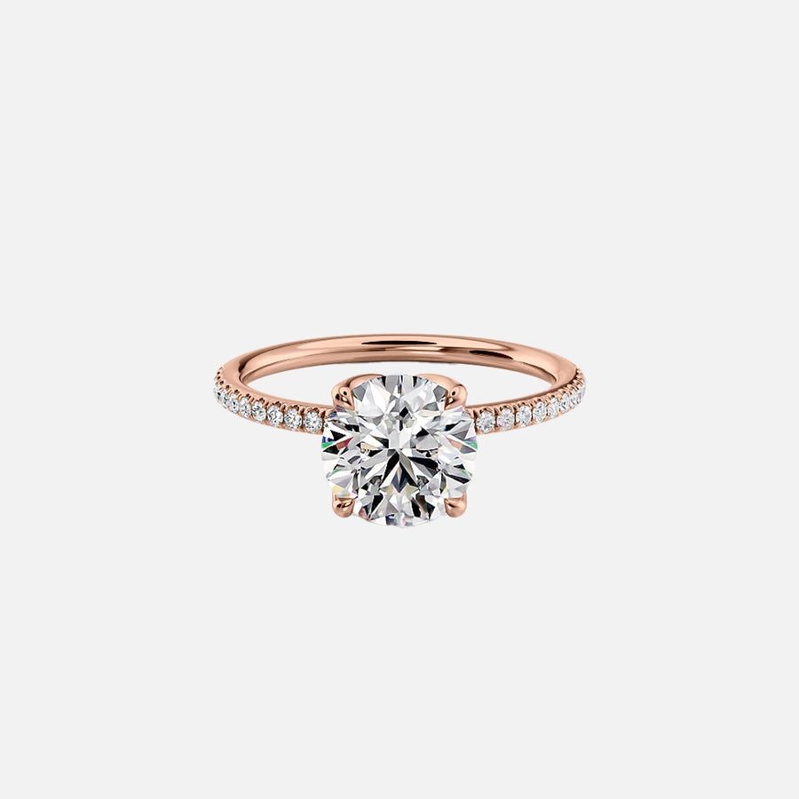 The Pave Lisa Round Lab Diamond Ring 14k Yellow Gold 001