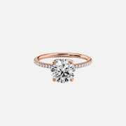  The Pave Lisa Round Lab Diamond Ring 18k Yellow Gold 001