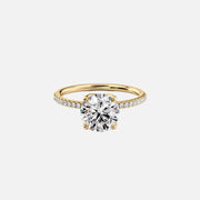  The Pave Lisa Round Lab Diamond Ring 18k Rose Gold 001