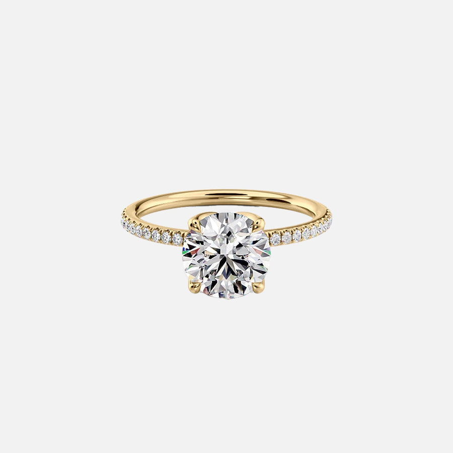  The Pave Lisa Round Lab Diamond Ring 18k Rose Gold 001