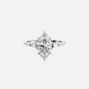  The Pave Liv Marquise Moissanite Ring 18k White Gold 001