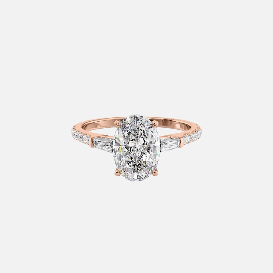  The Pave Liv Oval Lab Diamond Ring 18k Rose Gold 001