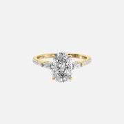  The Pave Liv Oval Lab Diamond Ring 18k Yellow Gold 001