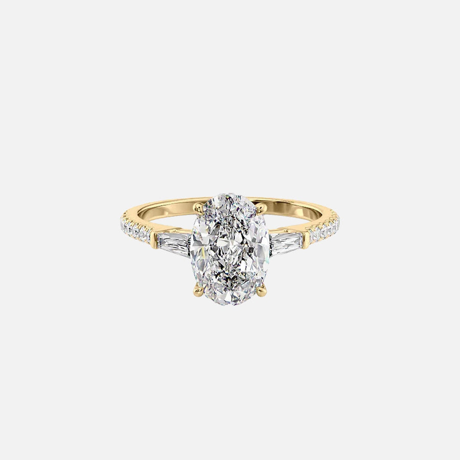  The Pave Liv Oval Lab Diamond Ring 18k Yellow Gold 001