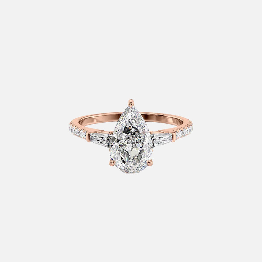  The Pave Liv Pear Lab Diamond Ring 14k Rose Gold 001