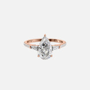  The Pave Liv Pear Lab Diamond Ring 18k Rose Gold 001
