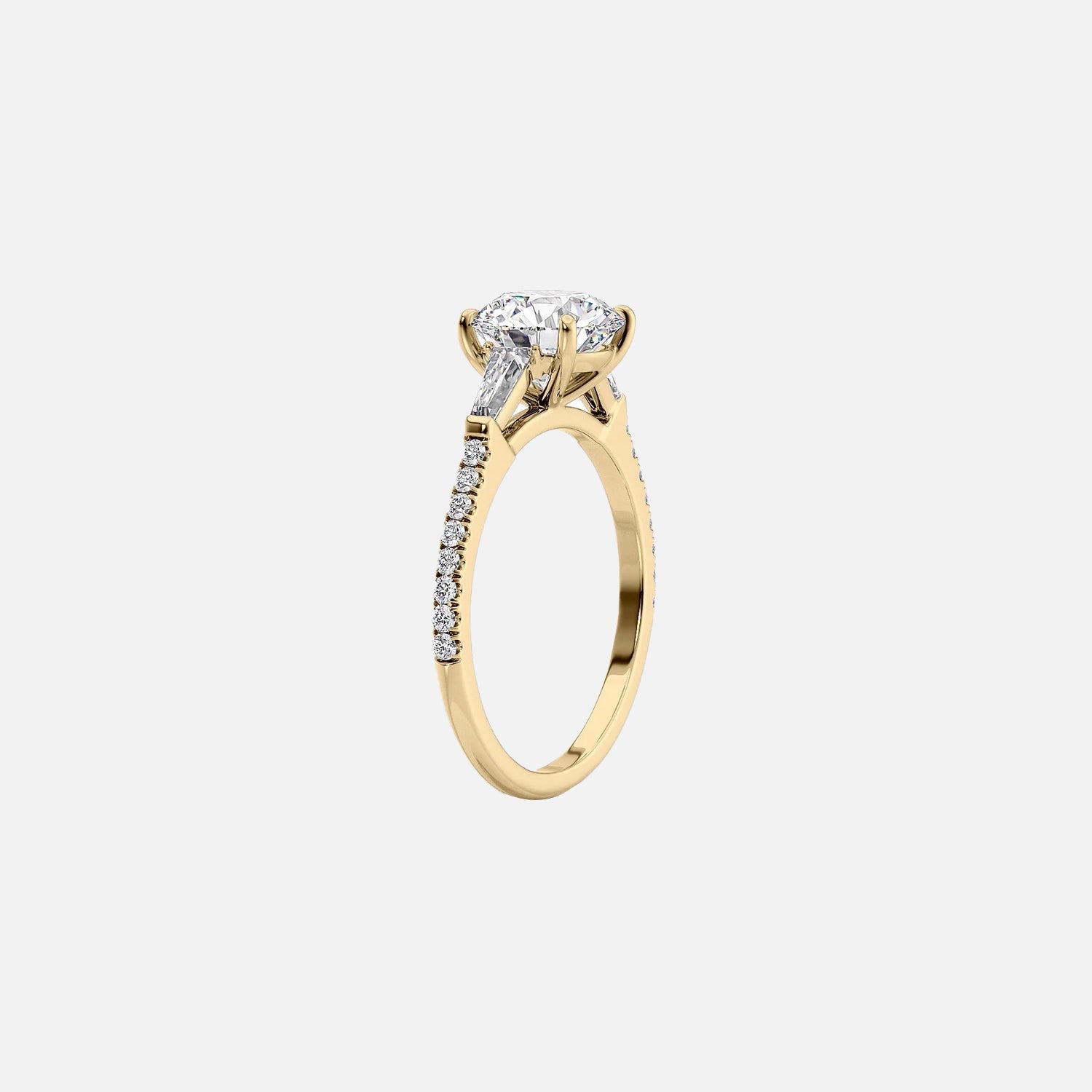  The Pave Liv Princess Moissanite Ring 14k Yellow Gold 002