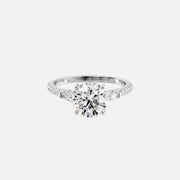  The Pave Liv Round Lab Diamond Ring 14k White Gold 001