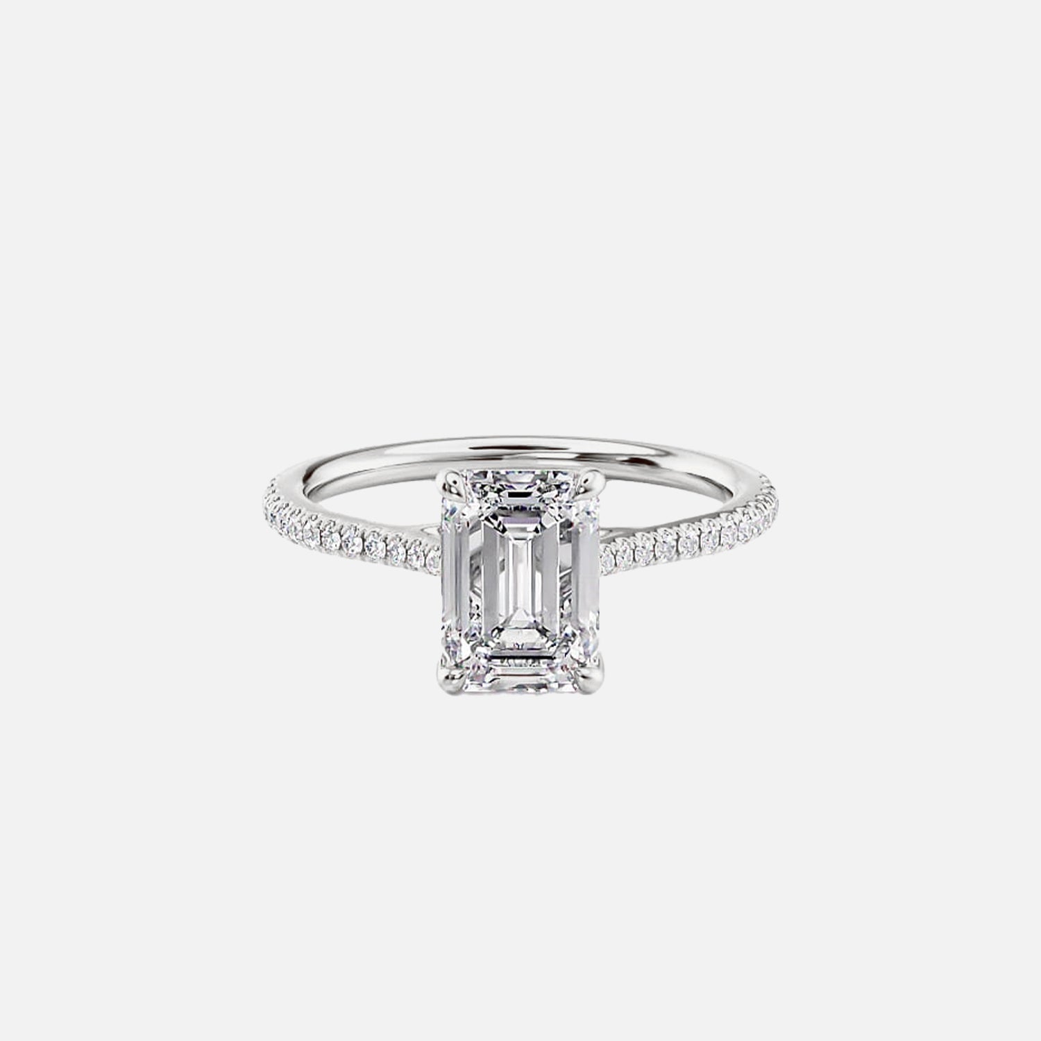 The Pave Lotus Emerald Moissanite Ring - KNT - Engagement Rings, Wedding Bands & Fine Jewelry