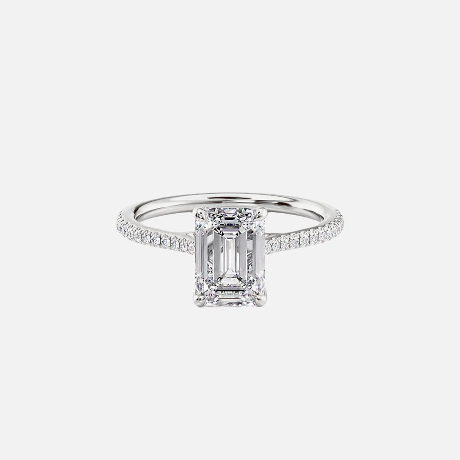 The Pave Lotus Emerald Moissanite Ring - KNT - Engagement Rings, Wedding Bands & Fine Jewelry