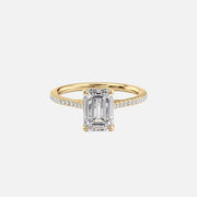 The Pave Lotus Emerald Moissanite Ring - KNT - Engagement Rings, Wedding Bands & Fine Jewelry