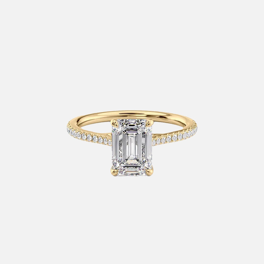 The Pave Lotus Emerald Moissanite Ring - KNT - Engagement Rings, Wedding Bands & Fine Jewelry