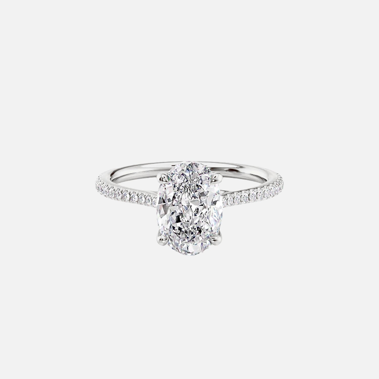 The Pave Lotus Oval Moissanite Ring - KNT - Engagement Rings, Wedding Bands & Fine Jewelry