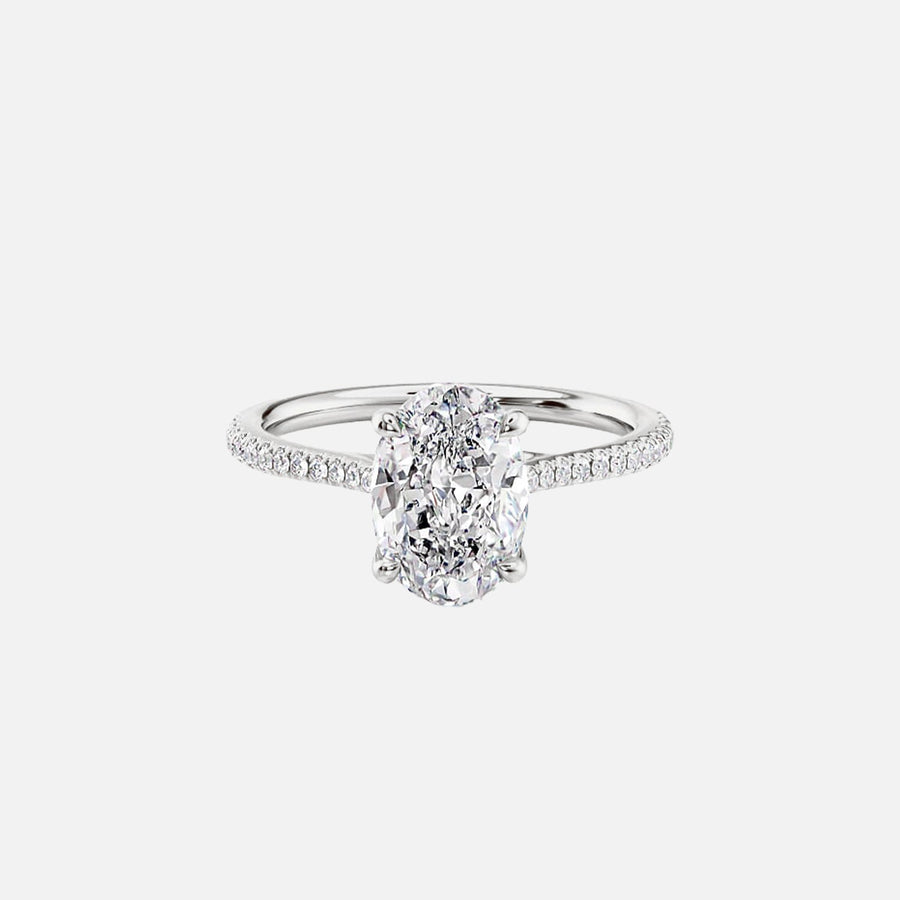 The Pave Lotus Oval Moissanite Ring - KNT - Engagement Rings, Wedding Bands & Fine Jewelry
