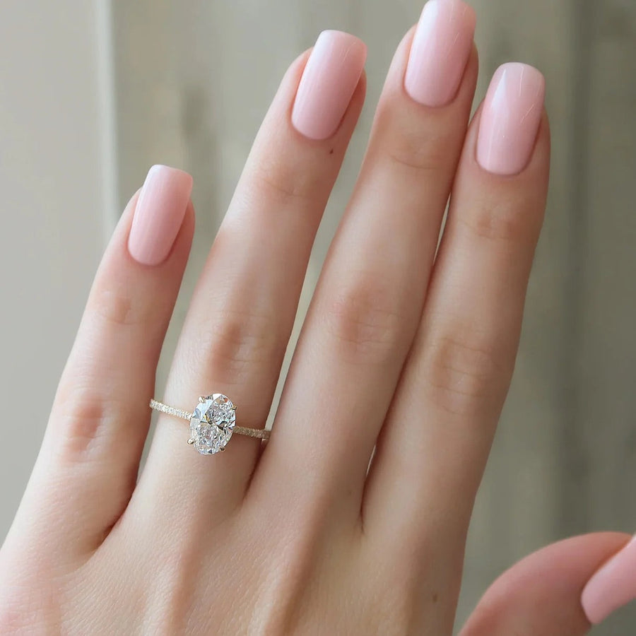 The Pave Lotus Oval Moissanite Ring - KNT - Engagement Rings, Wedding Bands & Fine Jewelry
