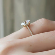 The Pave Lotus Oval Moissanite Ring - KNT - Engagement Rings, Wedding Bands & Fine Jewelry
