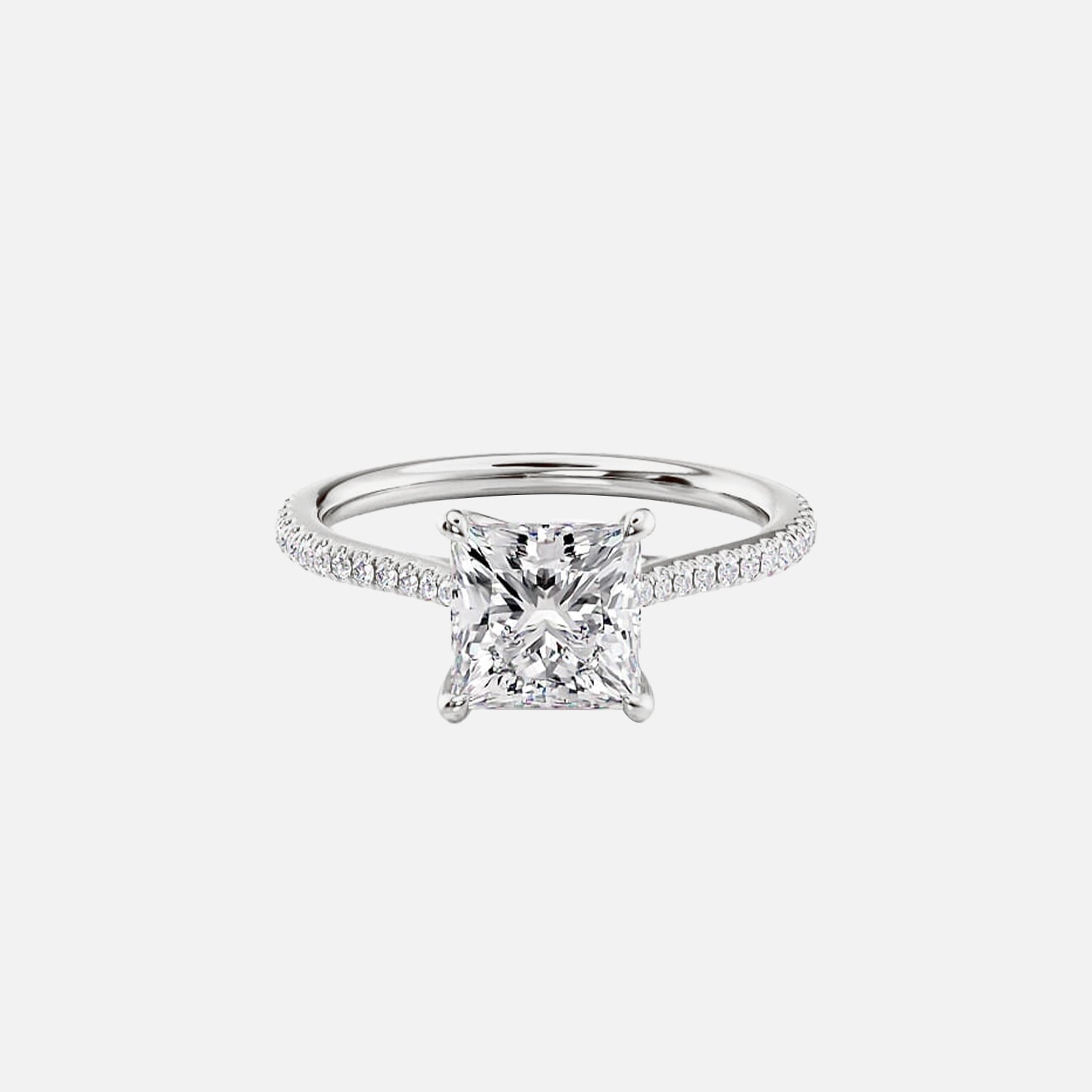 The Pave Lotus Princess Moissanite Ring - KNT - Engagement Rings, Wedding Bands & Fine Jewelry