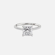 The Pave Lotus Princess Moissanite Ring - KNT - Engagement Rings, Wedding Bands & Fine Jewelry