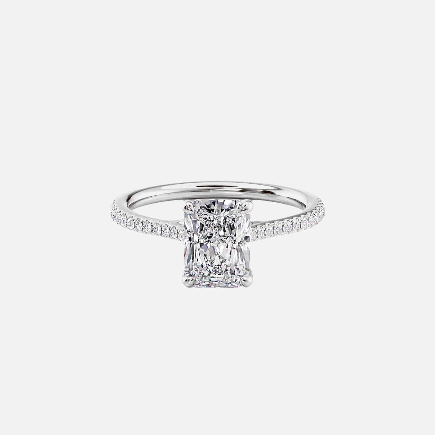 The Pave Lotus Radiant Moissanite Ring - KNT - Engagement Rings, Wedding Bands & Fine Jewelry
