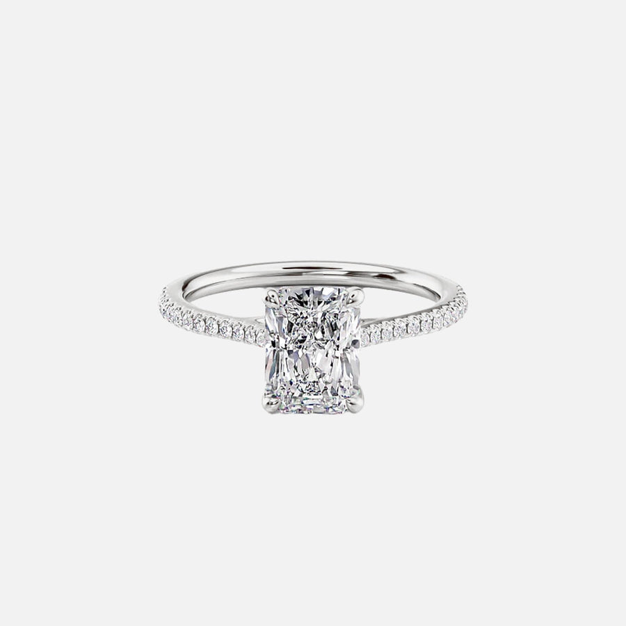 The Pave Lotus Radiant Moissanite Ring - KNT - Engagement Rings, Wedding Bands & Fine Jewelry