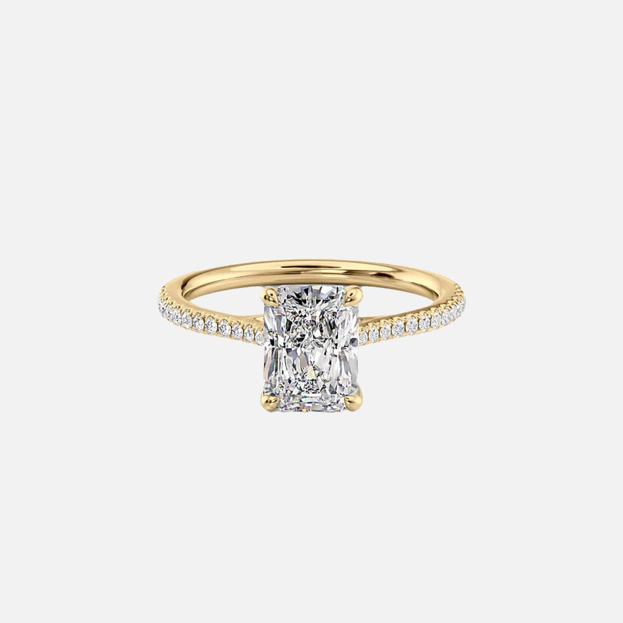 The Pave Lotus Radiant Moissanite Ring - KNT - Engagement Rings, Wedding Bands & Fine Jewelry
