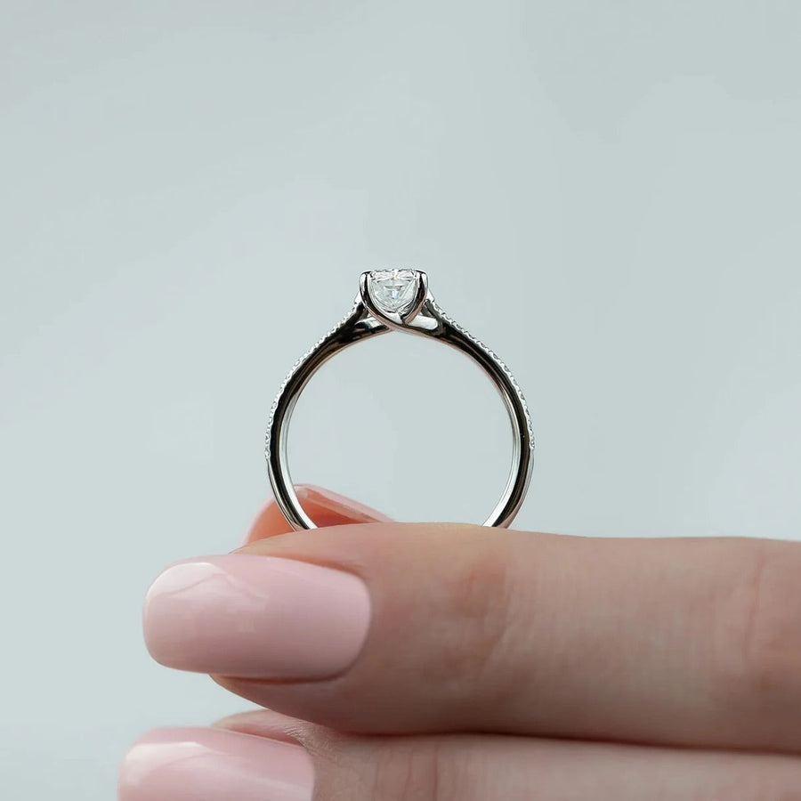 The Pave Lotus Radiant Moissanite Ring - KNT - Engagement Rings, Wedding Bands & Fine Jewelry