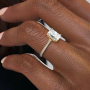 The Pave Lotus Radiant Moissanite Ring - KNT - Engagement Rings, Wedding Bands & Fine Jewelry