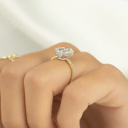  The Pave Low Profile Kamellie Oval Lab Diamond Ring 18k Yellow Gold 003 Final