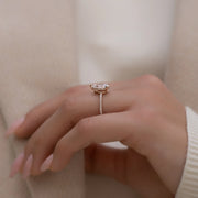  The Pave Low Profile Kamellie Pear Moissanite Ring 18k Rose Gold 004 Final