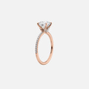  The Pave Luna Emerald Lab Diamond Ring 14k Rose Gold 002