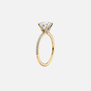  The Pave Luna Emerald Lab Diamond Ring 14k Yellow Gold 002
