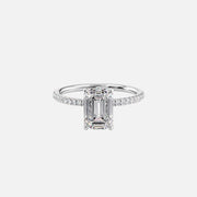  The Pave Luna Emerald Lab Diamond Ring 18k White Gold 001